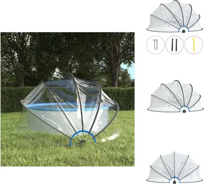 Obrázok produktu pre vidaXL Bazénová kupola okrúhla 376x188 cm PVC - Kryty a podložky pod bazény