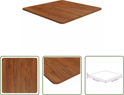Immagine prodotto di The Living Store Piano del tavolo quadrato marrone scuro 60x60x1,5cm Rovere trattato