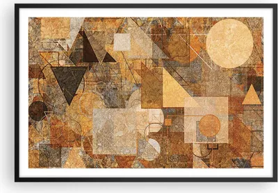 Produktbild von Gerahmtes Poster - Schwarzer Rahmen - Abstraktion Figuren Geometrisch - 91,5x61 cm - Wand Bild - Wanddeko - Wandbilder - Kunstposter - Wandposter - Bilderrahmen - Bilder - Kunstdruck - P2BAA91x61-4387