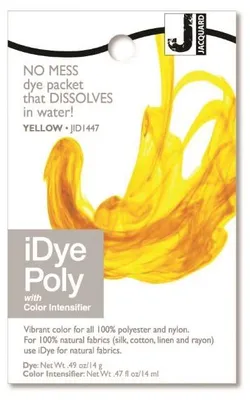 Image de Jacquard iDye Poly, colorant textile en gel, 14 g, jaune, pour tissus synthétiques