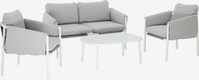 Produktbild von sweeek - Gartenmöbelset aus Stahl für 4 Personen - Grau