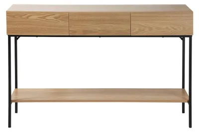 Image de CALICOSY - Console 3 tiroirs avec 1 tabletteReproduction bois et métal L120 cm TESSA