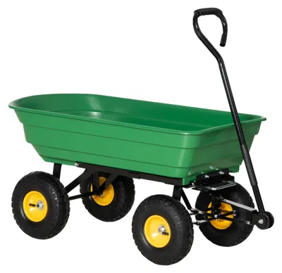 Obrázek produktu pro Zahradní vozík, terénní pneumatiky, nastavitelná rukojeť, zelená barva