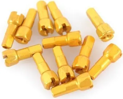 Produktbild von DT Swiss Alu Prolock Sechskant Nippel 2.0mm x 14mm gold