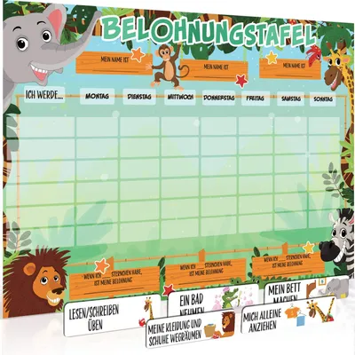 Produktbild von SB Education Luigi's Große Belohnungstafel für Kinder - Wochenplaner Aufgabentafel für Gutes Benehmen ab 3 Jahren - Die Tagesplan Routinetafel mit