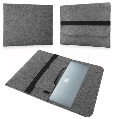 Produktbild von Nauc Tasche für Apple MacBook 12 Zoll Grau Sleeve Hülle Notebook Filz Cover Case
