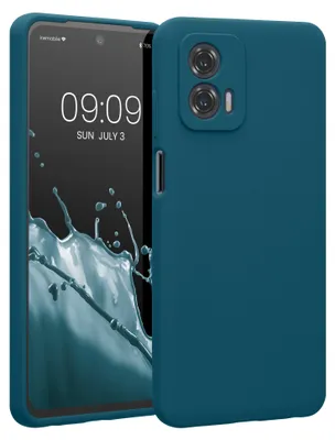 Produktbild von kwmobile Silikon Case für Motorola Moto G73 5G Hülle - Soft gummierte Handyhülle, Schutzhülle Cover in Petrol