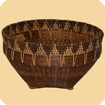 Immagine prodotto di Ciotola "Burma" in rattan e bambù Cestino decorativo per pane o frutta Fatto a mano