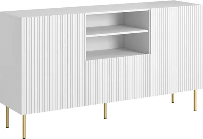 Image de Stornara - Buffet, 150x42x82h cm Blanc, 4 Étagères