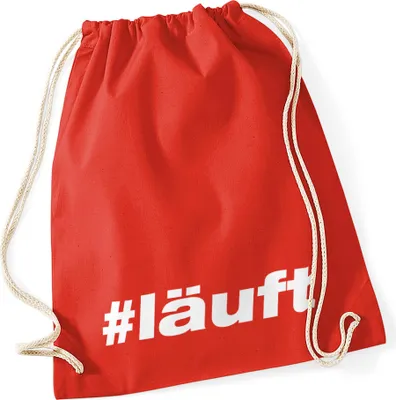 Produktbild von Turnbeutel #läuft Hashtag Hipster Beutel Tasche Baumwolle Gymbag Autiga®
