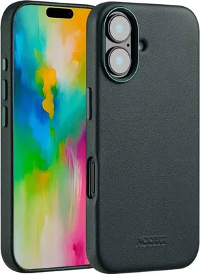 Zdjęcie produktu dla Accezz MagSafe Leather Backcover voor de Apple iPhone 16 - Cedar Green