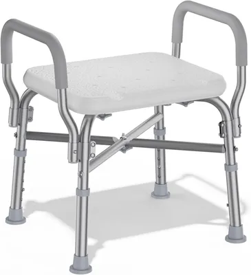Image de Siège de douche - Tabouret de bain - Pour une douche en toute sécurité - Réglable et antidérapant - Capacité de 350 lbs - Blanc