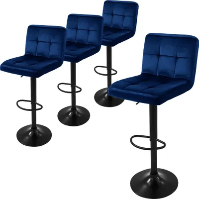 Produktbild von ML-Design 4er Set Barhocker Tresenhocker 360° drehbar, Gepolsterter Barstuhl mit Rückenlehne und Fußstütze, 63-83 cm