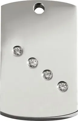 Produktbild von Rechteckige Swarovski Hundemarke klein/klein 1,4 cm x 2,3 cm - Reddingo