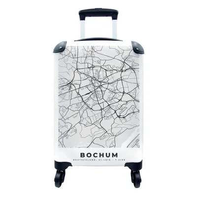 Produktbild von MuchoWow® Koffer Handgepäck Trolley Rollkoffer Kleine Reisekoffer mit 4 Rollen - Deutschland - Stadtplan - Bochum - Karte - Cabin Size < 55x40x23 cm & 55x40x20 cm - Fotokoffer - Kabinenkoffer - Boardgepäck - Reise-Box - Reisekoffer - Reisegepäck - Koffer mit Bild - Trolley für Kinder
