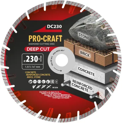 Obrázek produktu pro Diamantový řezný kotouč Deep Cut Procraft DC230