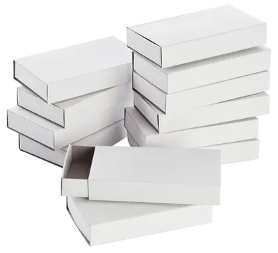 Produktbild von Folia Paper - Matchboxen Folia Large 110x60x20mm 12 Stück Weiß | Box ein 12 Stück