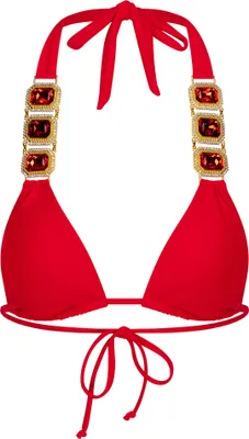 Produktbild von Moda Minx Bikini-Top Boujee mit stilvollem Steinbesatz Red S