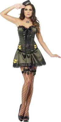 Produktbild von y Armykostüm Kostüm Armykleid für Damen Damenkostüm Kleid Army Soldatin Gr. 36-42, Größe:S