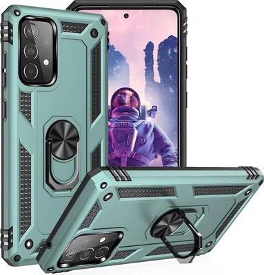 Obrázek produktu pro Pouzdro pro Samsung Galaxy A52/A52 5G, zelené barvy, s držákem, modely SM-A525F, SM-A526B