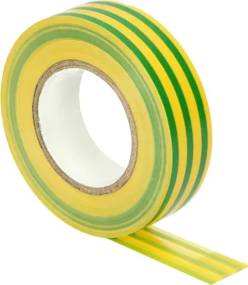 Zdjęcie produktu dla Taśma izolacyjna, żółto-zielona, trudnopalna, szerokość 19 mm, grubość 0,13 mm, długość 20 m