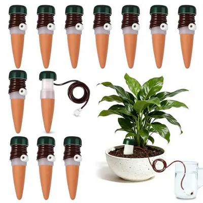 Produktbild von Wasserspender Pflanzen,12 Stück Bewässerung Zimmerpflanzen,Selbstbewässerung,Pflanzenbewässerung Indoor,Automatisches System für Innen & Balkon,Ideal für Urlaub und längerer Abwesenheit