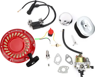 Produktbild von Rückstoßstarter, Vergaser, Zündspule, Zündkerze, Ein/Aus-Schalter, Tankdeckel-Schlauch-Set, passend für Honda GX160 GX200