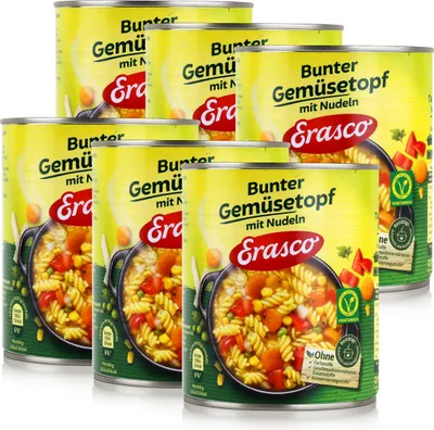 Produktbild von Erasco bunter Gemüsetopf mit Nudeln 800g Fertigessen (6er Pack)