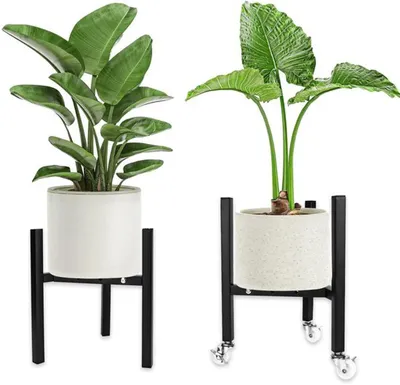 Productafbeelding van Azomor® Verstelbare metalen plantenstandaard met wielen, geschikt voor binnen- en buitengebruik