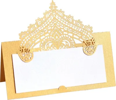 Produktbild von 50 Blätter 9cm Laser Cut Tischkarten Für Tischdekoration, Crown Cutout Namenskarten Für Strand Hochzeit Party Dusche