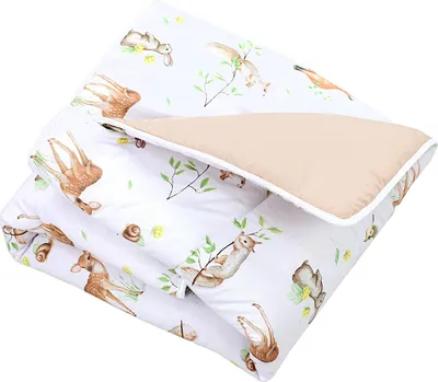 Obrázok produktu pre TupTam detská podložka na hranie deti veľká podložka na hranie polstrovaná XXL koberec na plazenie 120 x 120 cm koberec na spanie v detskej izbe, farba: lesné zvieratá hnedá béžová líška jeleň ježko veverička