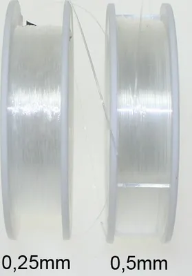 Produktbild von Perlenfaden Perlonfaden Nylonfaden Faden transparent 0,5mm 50m