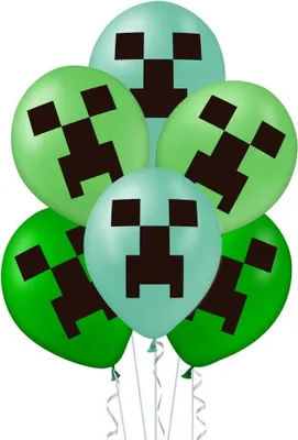 Produktbild von Minecraft Grüne Luftballons Set, 30cm, 12 Stück.