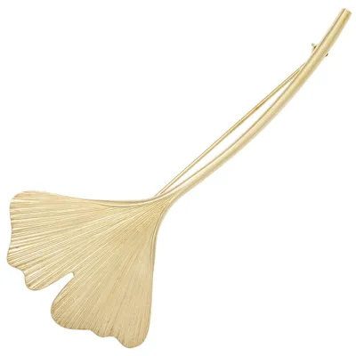 Produktbild von Brosche Anstecker Ginko Ginkoblatt aus 375 Gold Gelbgold Nadelsicherung Damen