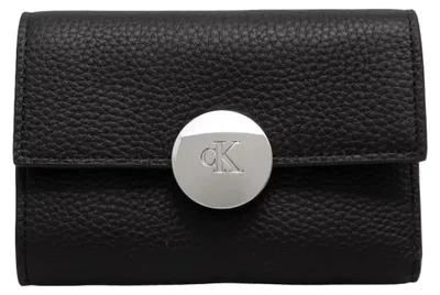 Produktbild von Calvin Klein ROUND HW PEBBLE TRIFOLD Damen Portemonnaie Schwarz : Größe - UNICA Größe: UNICA