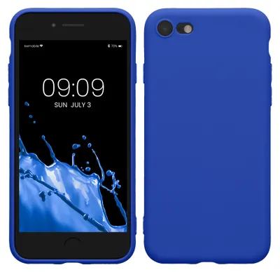 Produktbild von kwmobile Handyhülle für Apple iPhone SE (2022) / SE (2020) / 8 / 7 Hülle - weiches Handy Silikon Case - Schutzhülle Cover - Baltik Blau