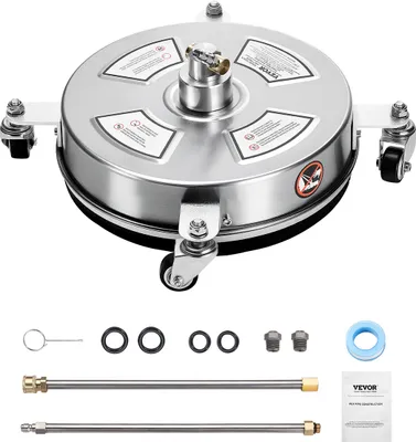 Produktbild von VEVOR 325 mm Hochdruckreiniger, Oberflächenreiniger, Edelstahl-Oberflächenreiniger, Max. Druck 4000 PSI, 6,35 mm Schnellanschluss, für Beton, Terrasse, Deck