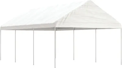 Zdjęcie produktu dla Namiot ogrodowy z dachem, biały, 6,69x4,08x3,22 m, polietylen