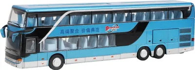 Immagine prodotto di Elettrico 1:32 Lega Doublecker Bus Modello giocattolo con musica leggera per i bambini Regalo per bambini (blu)