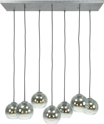 Produktbild von Hoyz - Hängelampe Bubble Shaded - 7 Lampen - Industriell - Grau/Schwarz