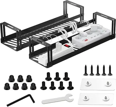 Zdjęcie produktu dla Organizer kabli pod biurkiem kanał kablowy stal do pracy zestaw