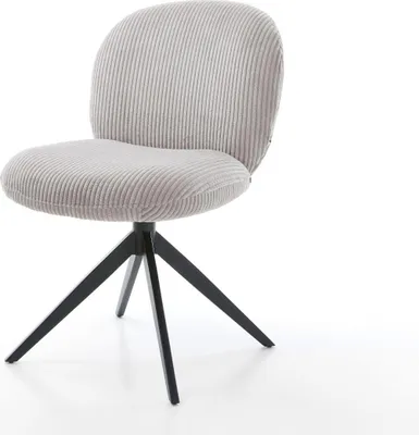 Produktbild von DELIFE Drehstuhl Nube-Flex Cord Silbergrau Kreuzgestell breit Schwarz 360° drehbar Wippfunktion Taschenfederkern