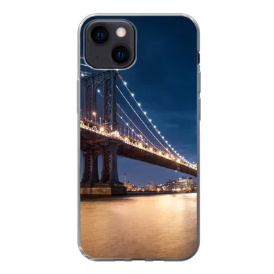 Produktbild von MuchoWow® Handyhülle Schutzhülle Hülle für iPhone 13 mini New York - Manhattan - Mond Silikon Softcase Handy Hülle - Softcase