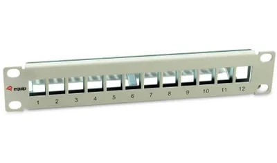 Produktbild von Equip Patchpanel 12x Cat6A 10" FTP 1HE Keystone Montage ws