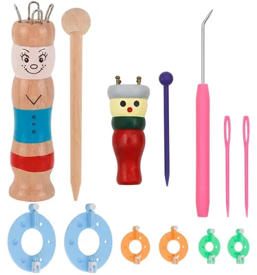 Produktbild von Strickset - 13-teiliges Set mit Strickliesel, Häkelnadeln und Webrahmen - Handarbeitsset für Anfänger