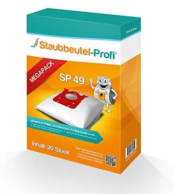 Immagine prodotto di 20 sacchetti per aspirapolvere AEG, S-Bag, Philips FC 9050...9099 - Jewel, FC 9100...9149 - Specialist, FC 9150...9199 - Performer (SP49) di Staubbeutel-Profi®