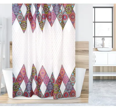 Image de Rideau de salle de bain rose mandala