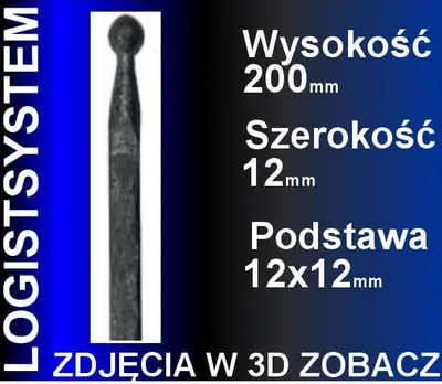 Produktbild von LogistSystem 1 Stück Zierspitze Metall - 200x12mm (HxB) / Basis: 12x12 Zaundekoration 40.170