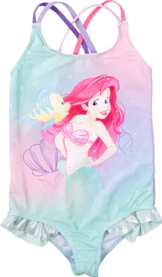 Produktbild von Disney Arielle Badeanzug mit Rüschen für Mädchen - Kinder Schwimmanzug Türkis 110-116