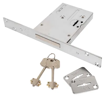 Imagen del producto de Cerradura de doble cerrojo, rejas, modelo 8TD1004, marca Yale, dimensiones de la caja: 123 x 82 mm